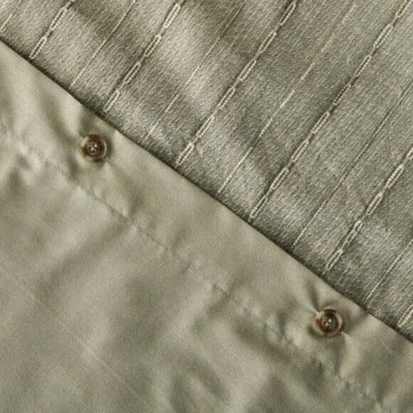 3pc Full/Queen Washed Loop Stripe Duvet Cover Bedd Green - Picture 2 of 4